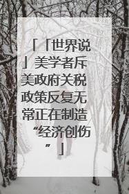 「世界说」美学者斥美政府关税政策反复无常正在制造“经济创伤”