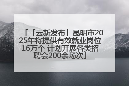 「云新发布」昆明市2025年将提供有效就业岗位16万个 计划开展各类招聘会200余场次
