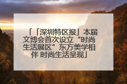 「深圳特区报」本届文博会首次设立“时尚生活展区”东方美学相伴 时尚生活呈现