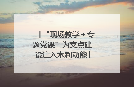 “现场教学＋专题党课”为支点建设注入水利动能