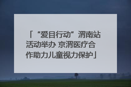 “爱目行动”渭南站活动举办 京渭医疗合作助力儿童视力保护