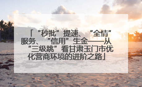 “秒批”提速、“全情”服务、“信用”生金——从“三级跳”看甘肃玉门市优化营商环境的进阶之路