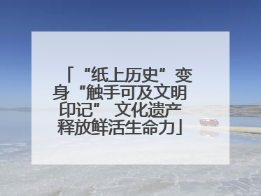 “纸上历史”变身“触手可及文明印记” 文化遗产释放鲜活生命力