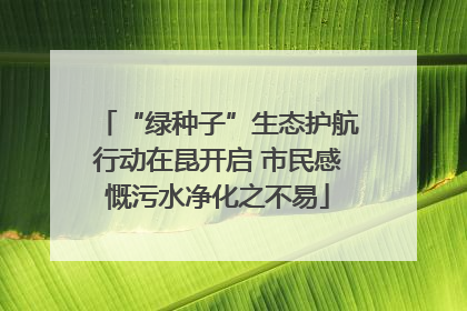 “绿种子”生态护航行动在昆开启 市民感慨污水净化之不易