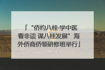 “侨约八桂·学中医 看非遗 谋八桂发展”海外侨商侨领研修班举行