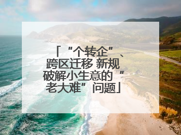 “个转企”、跨区迁移 新规破解小生意的“老大难”问题