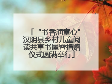 “书香润童心”汉阴县乡村儿童阅读共享书屋暨捐赠仪式圆满举行
