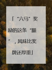 “六马”奖励的这条“腿”，风味比奖牌还厚重