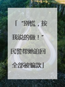 “别慌，按我说的做！”民警帮她追回全部被骗款