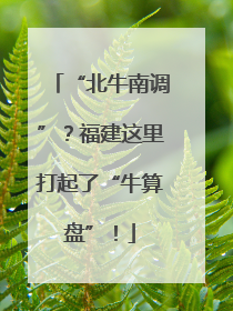“北牛南调”？福建这里打起了“牛算盘”！