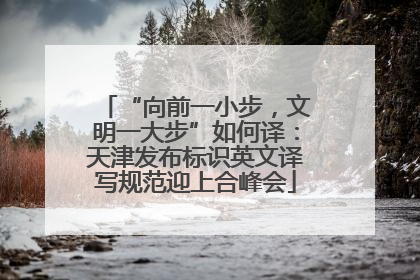 “向前一小步，文明一大步”如何译：天津发布标识英文译写规范迎上合峰会