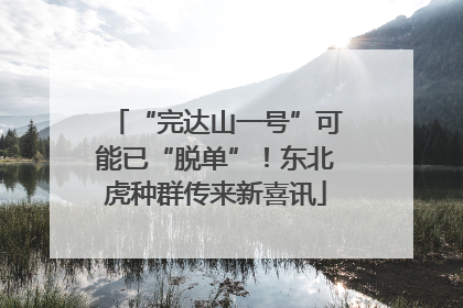 “完达山一号”可能已“脱单”！东北虎种群传来新喜讯