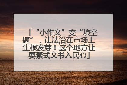 “小作文”变“填空题”，让法治在市场上生根发芽！这个地方让要素式文书入民心