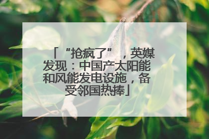 “抢疯了”，英媒发现：中国产太阳能和风能发电设施，备受邻国热捧