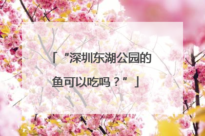 “深圳东湖公园的鱼可以吃吗？”