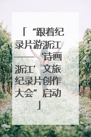“跟着纪录片游浙江——‘诗画浙江’文旅纪录片创作大会”启动