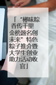 “郴味粽香传千里 金榜题名创未来”特色粽子推介暨大学生创业助力活动收官