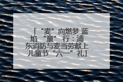 “麦”向燃梦 蓝焰 “童” 行：浦东消防与麦当劳献上儿童节“六一”礼