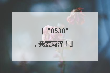 “0530”，我爱菏泽！