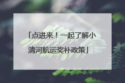 点进来！一起了解小清河航运奖补政策
