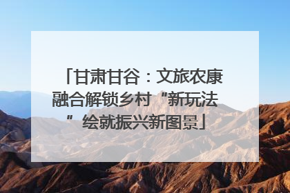 甘肃甘谷：文旅农康融合解锁乡村“新玩法”绘就振兴新图景
