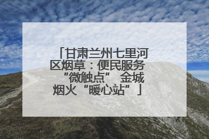 甘肃兰州七里河区烟草：便民服务“微触点” 金城烟火“暖心站”