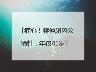 痛心！蒋仲超因公牺牲，年仅41岁
