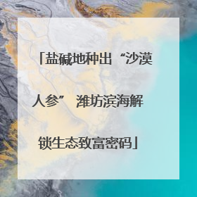 盐碱地种出“沙漠人参” 潍坊滨海解锁生态致富密码