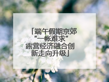 端午假期京郊“一帐难求” 露营经济融合创新走向升级