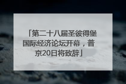 第二十八届圣彼得堡国际经济论坛开幕，普京20日将致辞