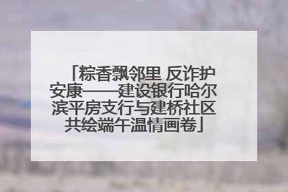 粽香飘邻里 反诈护安康——建设银行哈尔滨平房支行与建桥社区共绘端午温情画卷
