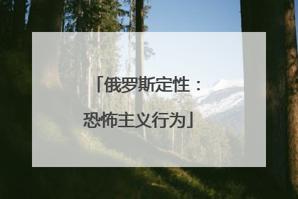 俄罗斯定性：恐怖主义行为