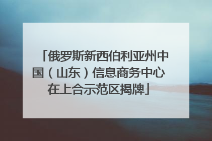 俄罗斯新西伯利亚州中国（山东）信息商务中心在上合示范区揭牌
