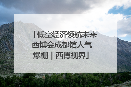 低空经济领航未来 西博会成都馆人气爆棚｜西博视界