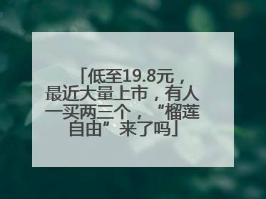 低至19.8元，最近大量上市，有人一买两三个，“榴莲自由”来了吗
