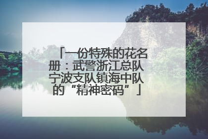 一份特殊的花名册：武警浙江总队宁波支队镇海中队的“精神密码”
