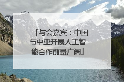 与会嘉宾：中国与中亚开展人工智能合作前景广阔
