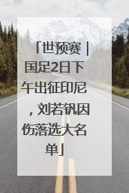 世预赛｜国足2日下午出征印尼，刘若钒因伤落选大名单
