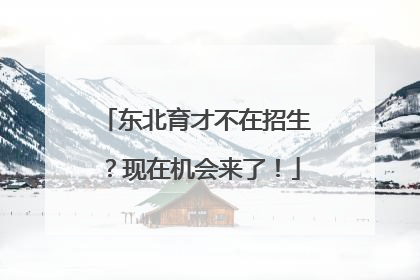 东北育才不在招生？现在机会来了！