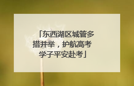 东西湖区城管多措并举，护航高考学子平安赴考