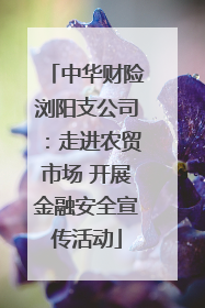 中华财险浏阳支公司：走进农贸市场 开展金融安全宣传活动