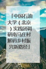 中国石油大学（北京）实践团调研南马庄村解码乡村振兴新路径