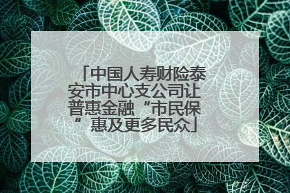 中国人寿财险泰安市中心支公司让普惠金融“市民保”惠及更多民众