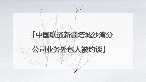 中国联通新疆塔城沙湾分公司业务外包人被约谈