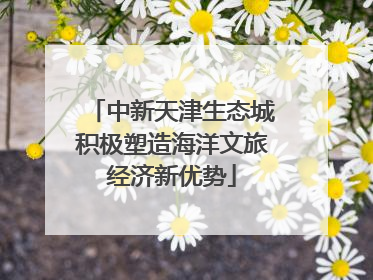 中新天津生态城积极塑造海洋文旅经济新优势