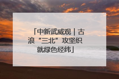 中新武威观｜古浪“三北”攻坚织就绿色经纬