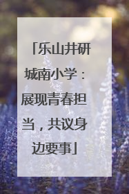 乐山井研城南小学：展现青春担当，共议身边要事