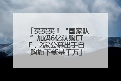 买买买！“国家队”加码6亿认购ETF，2家公募出手自购旗下新基千万