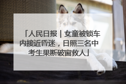 人民日报｜女童被锁车内接近昏迷，日照三名中考生果断破窗救人