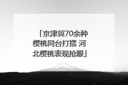 京津冀70余种樱桃同台打擂 河北樱桃表现抢眼